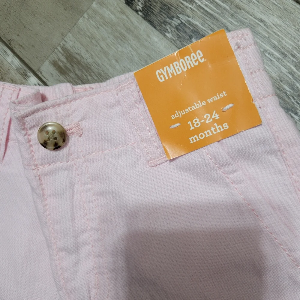 New Baby Gymboree Prep Fit Pink Chino Shorts Size 18-24M